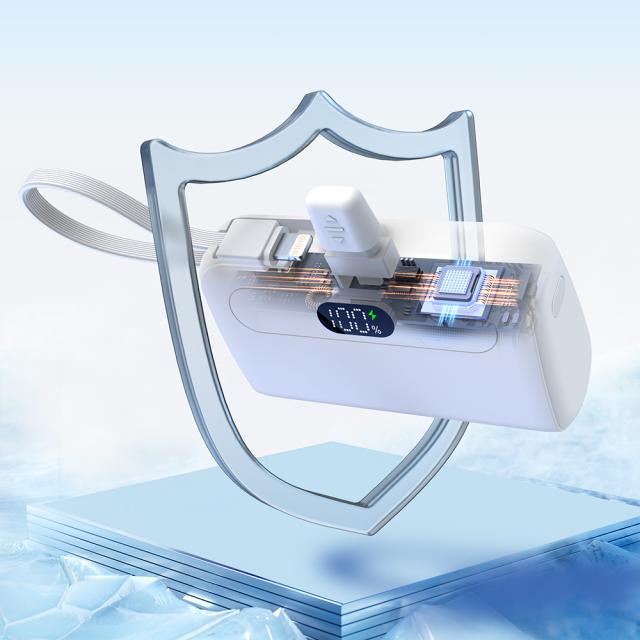 小型モバイルバッテリー ケーブル内蔵 12000mAh 軽量 大容量